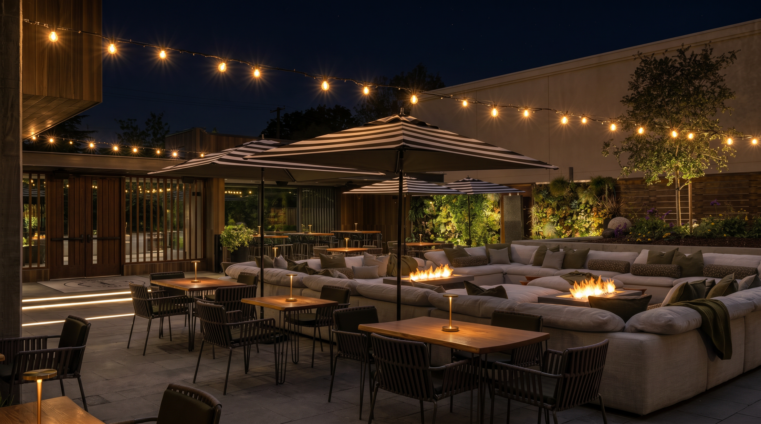 Night time courtyard